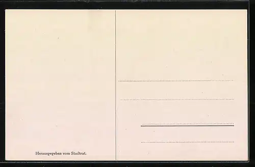 Künstler-AK Karlsruhe i. B., Schiffe im Rheinhafen