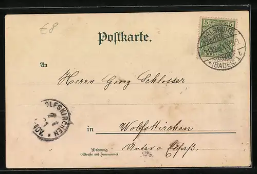 AK Karlsruhe i. B., Technische Hochschule, vor dem Aulagebäude