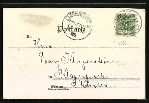 Lithographie Karlsruhe i. B., Schweizerhaus im Stadtgarten