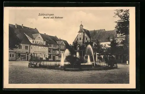 AK Schleusingen, Markt mit Rathaus
