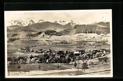 AK Riggisberg, Generalansicht gegen die Alpen