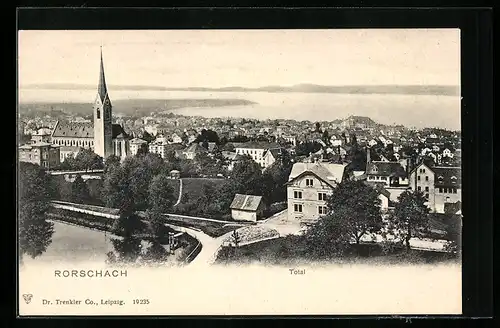 AK Rorschach, Totalansicht mit Blick auf die Kirche