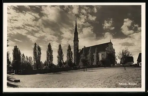 AK Cham, auf der Wiese an der Kirche