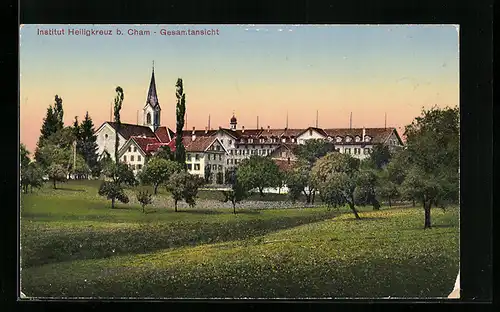AK Cham, Gesamtansicht des Institut Heiligkreuz