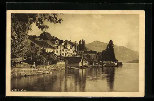 AK Zug, Häuser am Seeufer
