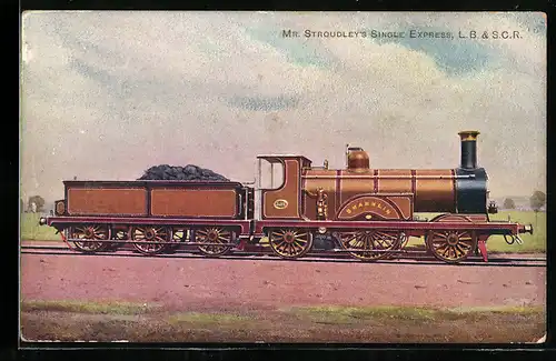 AK Englische Eisenbahn-Lokomotive No. 332 Mr. Stroudley`s Single Express der L.B. & S.C.R.