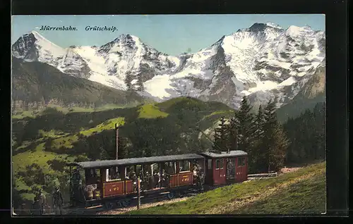 AK Mürrenbahn passaiert die Grütschalp