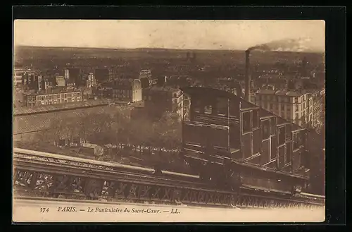 AK Paris, le Funiculaire du Sacré-Coeur