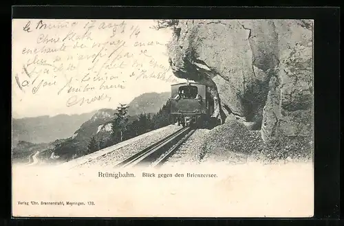 AK Brünigbahn, Blick gegen den Brienzersee