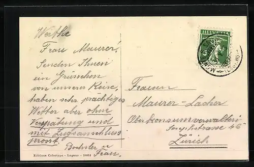 AK Lugano, un saluto dalla Ferrovia Funicolare del S. Salvatore