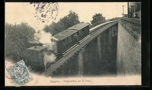 AK Langres, Crémaillère sur le Pont, Bergbahn