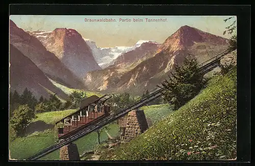 AK Braunwaldbahn, Partie beim Tannenhof