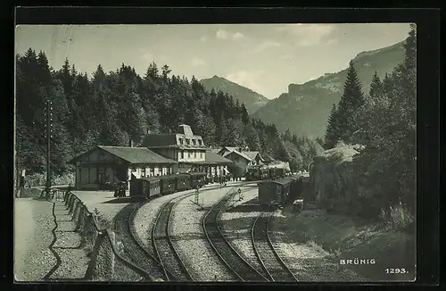 AK Brünigbahn, Züge im Bahnhof