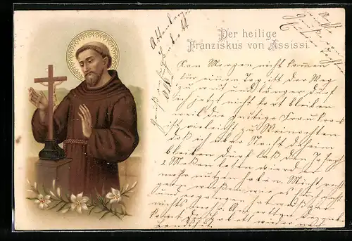 AK Der heilige Franziskus von Assissi, Schutzpatron