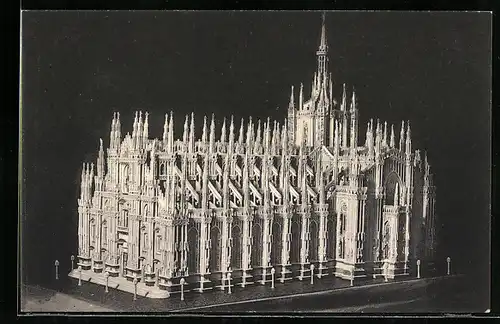 AK Mailand, Dom, Laubsägearbeit von Gottfried Niederer