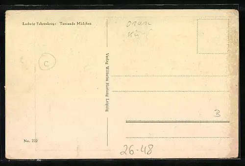 Künstler-AK Ludwig Fahrenkrog: Tanzende Mädchen