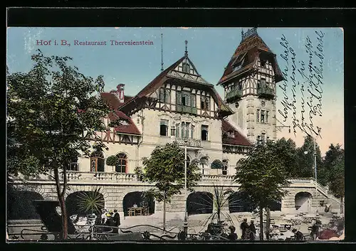 AK Hof i. B., Restaurant Theresienstein