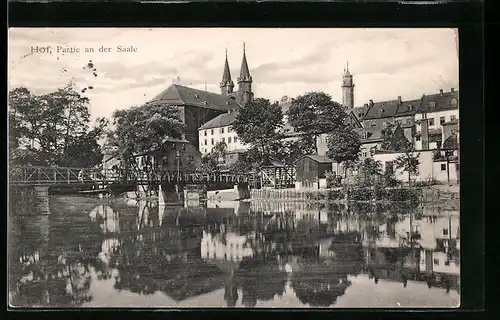 AK Hof, Partie an der Saale