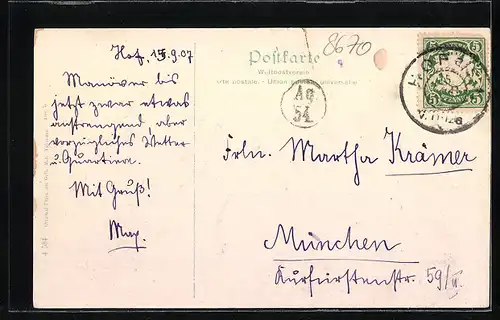 AK Hof, Partie an der Saale