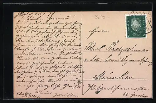 AK Hof i. B., Sicht über den Ort