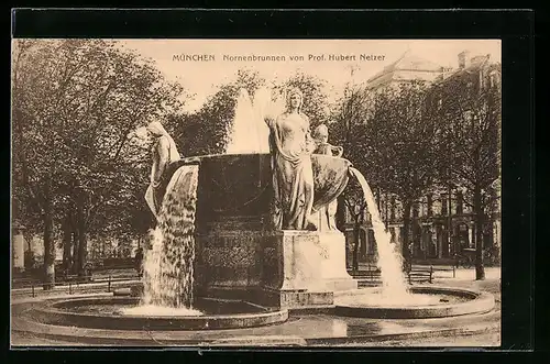 AK München, Nornenbrunnen von Prof. Hubert Netzer am Karlsplatz