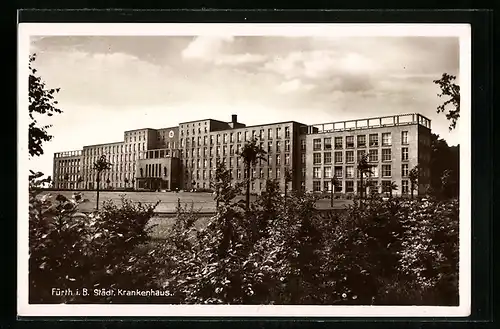 AK Fürth /Bayern, Städt. Krankenhaus von aussen