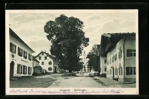 AK Kohlgrub, Dorfstrasse mit Gasthaus