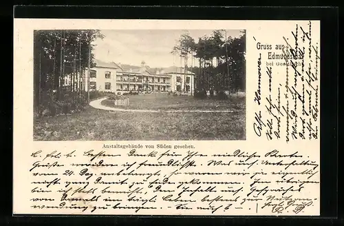 AK Edmundsthal bei Geesthacht, Anstaltsgebäude von Süden gesehen