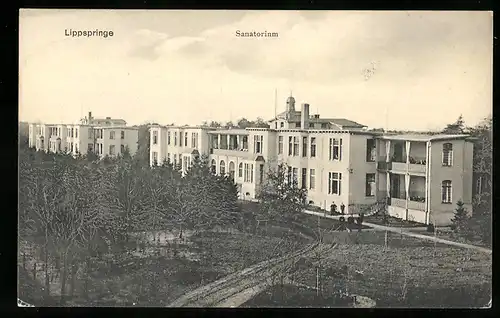 AK Lippspringe, Sanatorium aus der Vogelschau