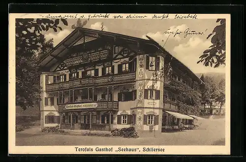 AK Schliersee, Partie mit Terofals Gasthof Seehaus