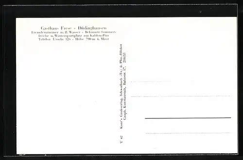 AK Düdinghausen /Westf., Gasthaus Frese, Teilansicht