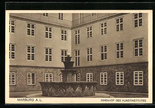 AK Marburg a. L., Innenhof des Kunstinstitutes