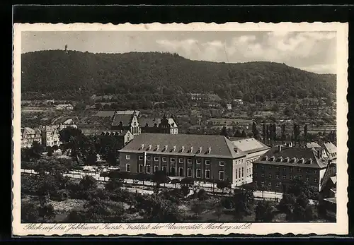 AK Marburg a. L., Jubiläums-Kunst-Institut der Universität aus der Vogelschau