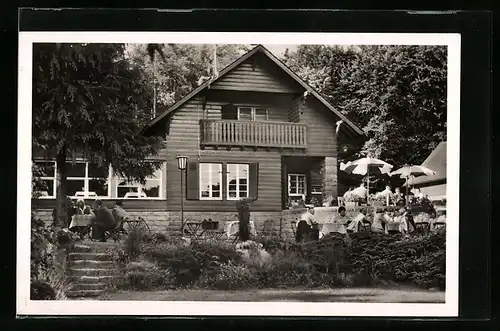 AK Otterberg /Pf., Gaststätte Pension Haus Worth, Weinbrunnerhof, mit Gästen