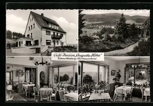 AK Schmallenberg, Café-Pension Augusta Höhe, Innenansicht, Ortsansicht