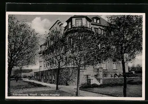 AK Fröndenberg i. W., Marien-Hospital mit Park