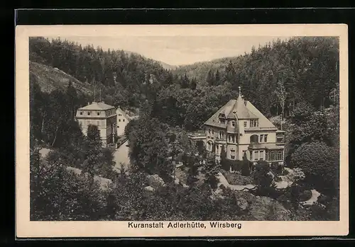 AK Wirsberg, Kuranstalt Adlerhütte aus der Vogelschau