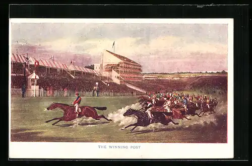 AK The Winning Post, Pferderennen