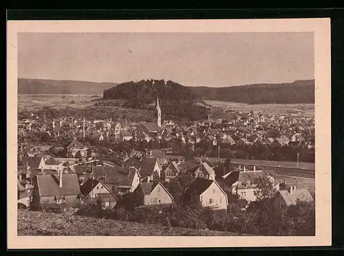 AK Tuttlingen, Totalansicht mit Honburg