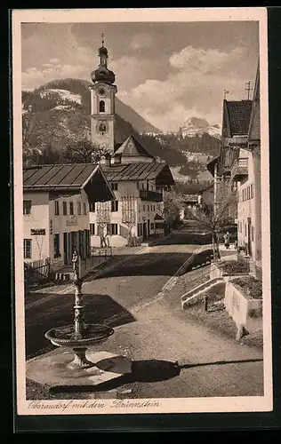 AK Oberaudorf, Strassenpartie mit dem Brünnstein