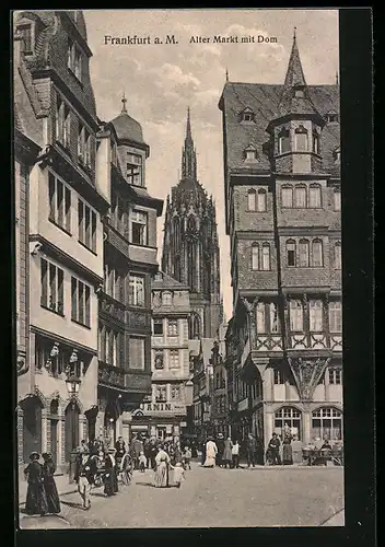 AK Alt-Frankfurt, Alter Markt mit Dom