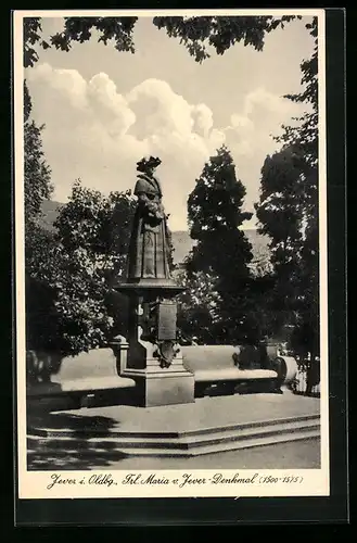 AK Jever i. Oldbg., Frl. Maria v. Jever-Denkmal (1500-575)
