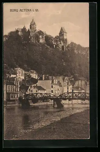 AK Altena i. W., Fernblick auf die Burg