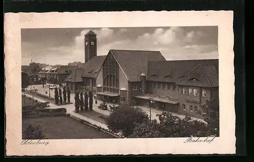 AK Oldenburg, Blick auf den Bahnhofsvorplatz