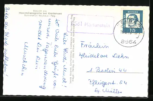 AK Neuhaus a. Peg., Ortsansicht mit der Burg Veldenstein