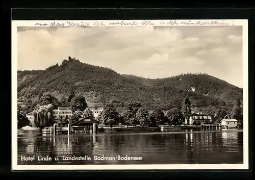 AK Bodman am Bodensee, Hotel Linde und Landestelle