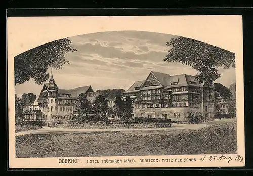 AK Oberhof, Hotel Thüringer Wald, Bes. Fritz Fleischer