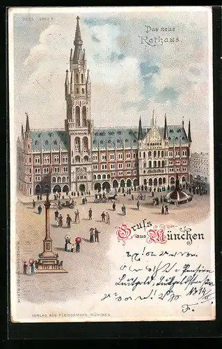 Lithographie München, Das neue Rathaus