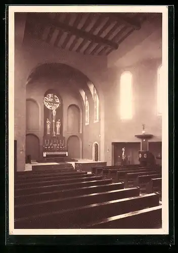 AK Grötzingen, Heilig-Kreuz-Kirche, Innenansicht