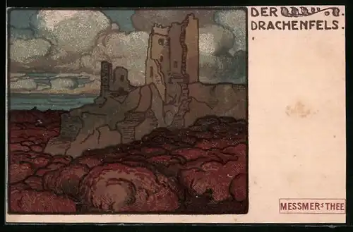 Künstler-AK Königswinter, Der Drachenfels